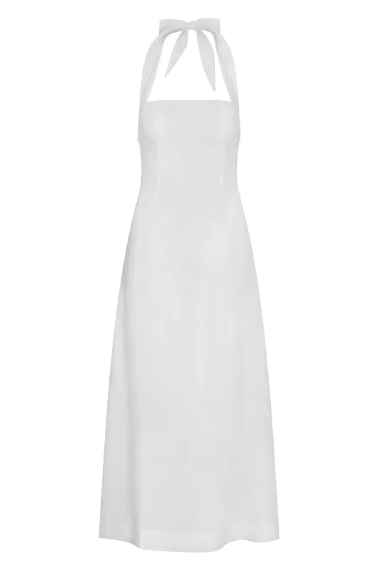 Montserrat Dress - White Linen sold by Monday Swimwear