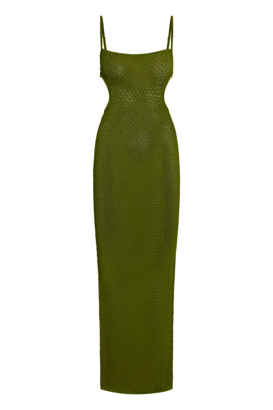 Marrakesh Dress - Olive Lace Crochet sold by Monday Swimwear