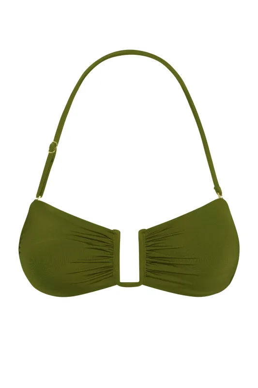 St. Martinique Bandeau - Olive made by Monday Swimwear