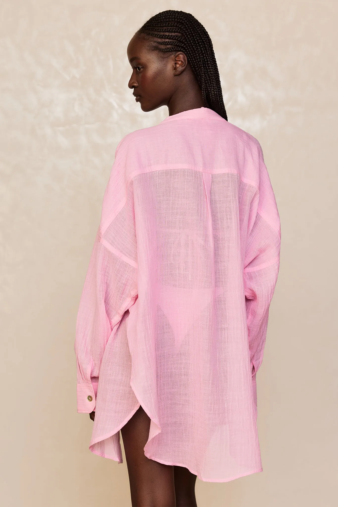 Barcelona Tunic - Cherry Blossom Crinkle Linen sold by Monday Swimwear product image thumbnail 3