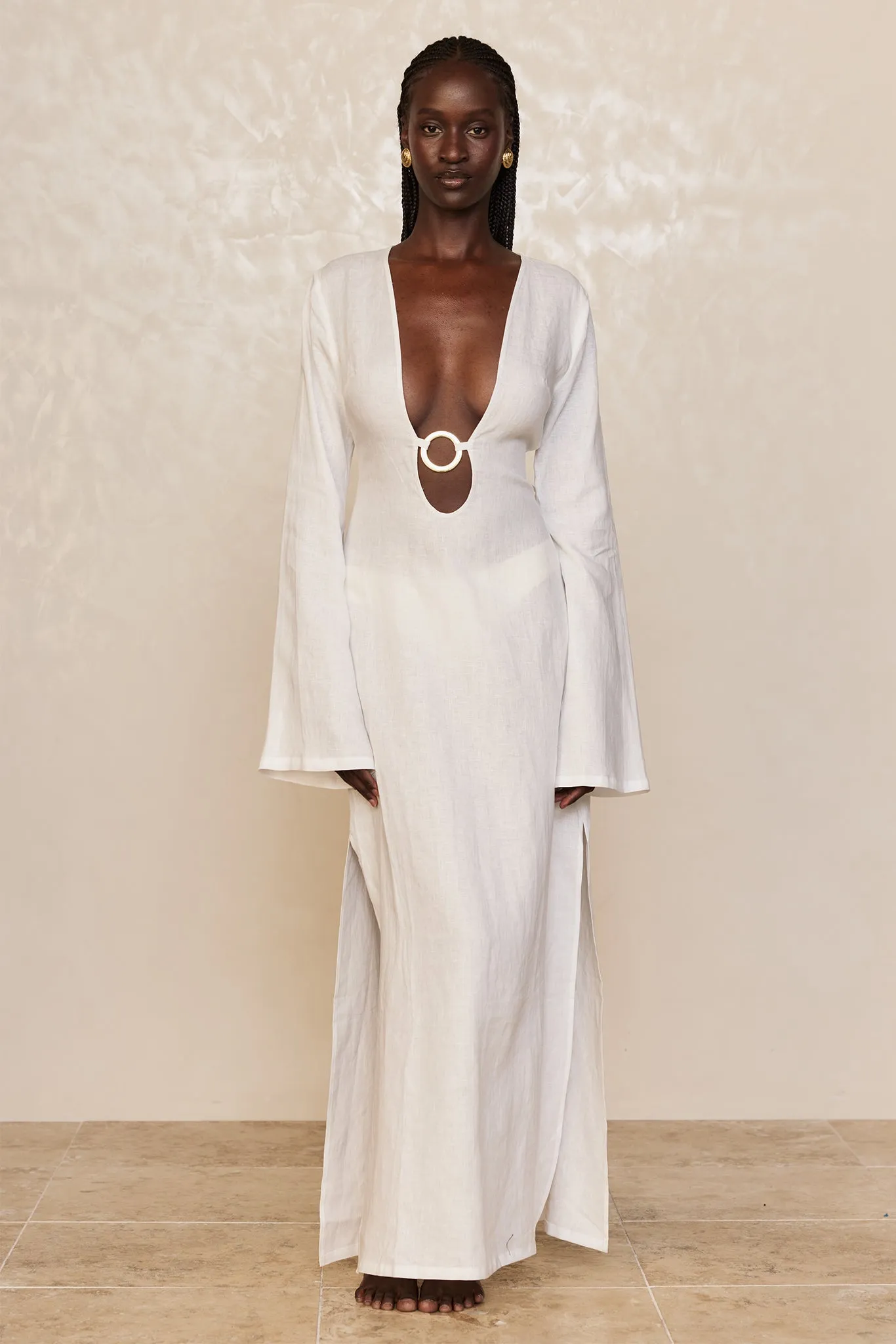 Montego Dress - White Linen sold by Monday Swimwear product image thumbnail 2