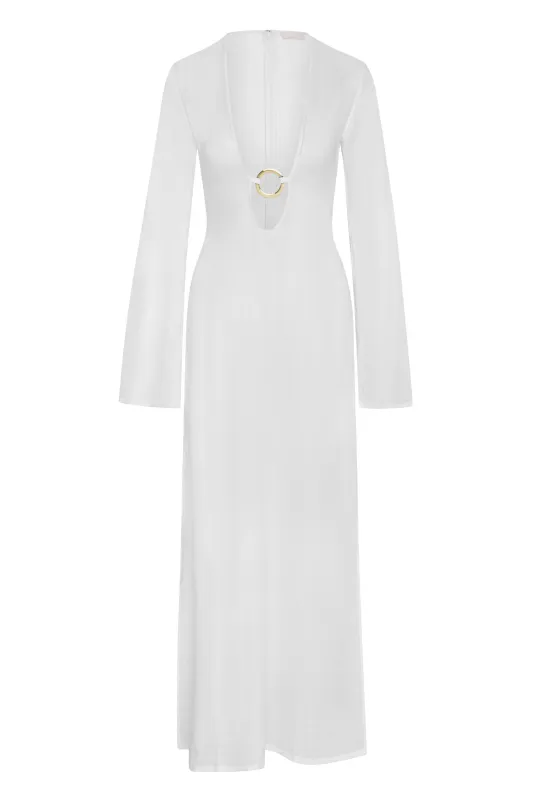 Montego Dress - White Linen sold by Monday Swimwear