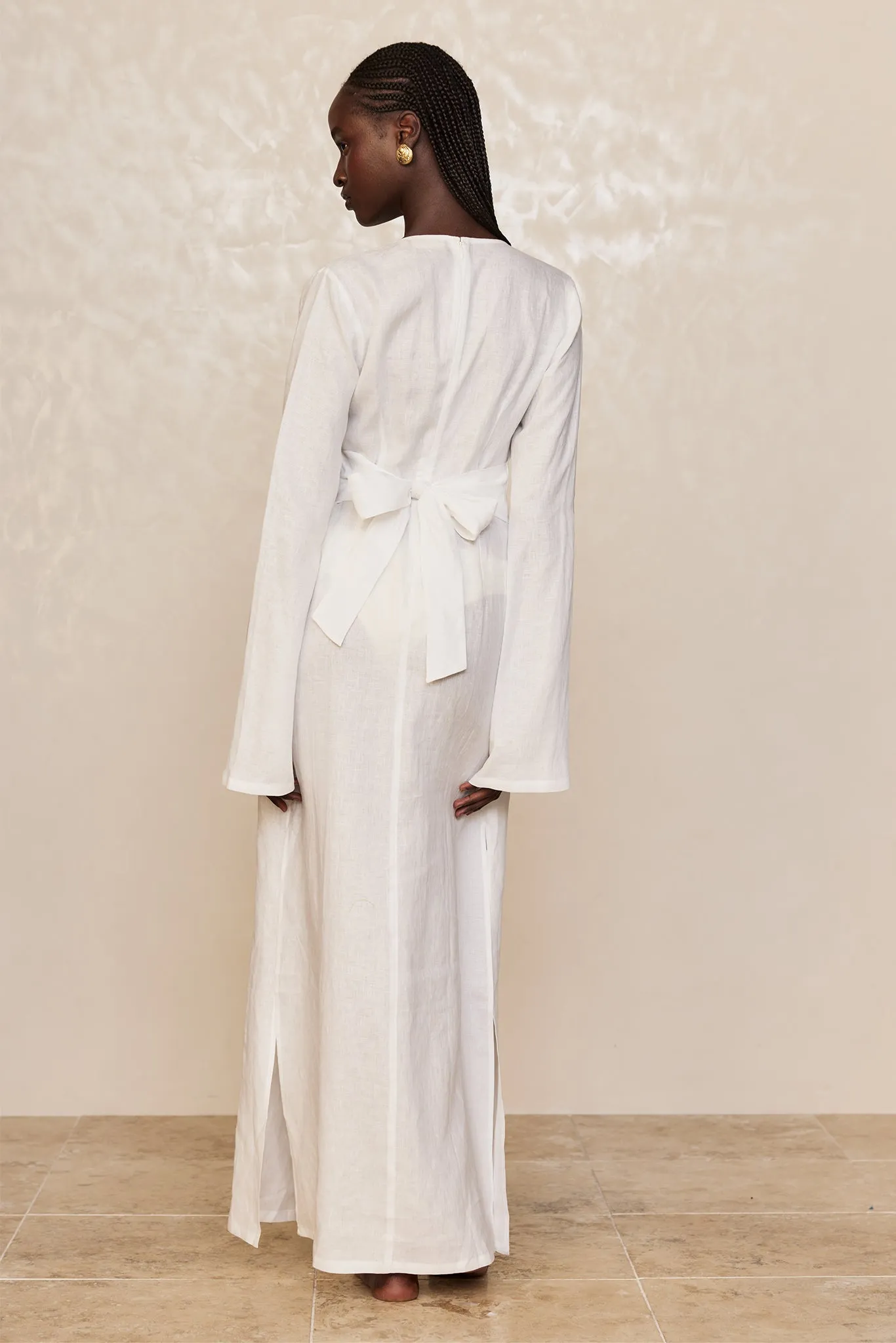 Montego Dress - White Linen sold by Monday Swimwear product image thumbnail 3