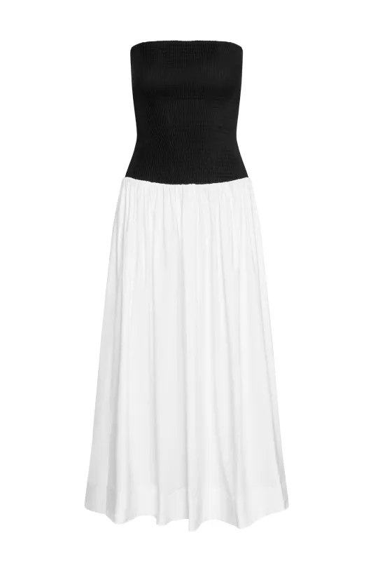 Rio Dress - White/Black sold by Monday Swimwear