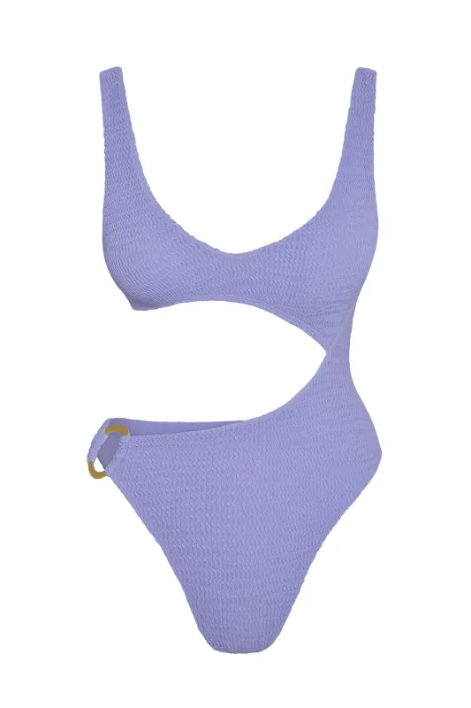 St. Barth's One Piece - Wisteria Crinkle sold by Monday Swimwear