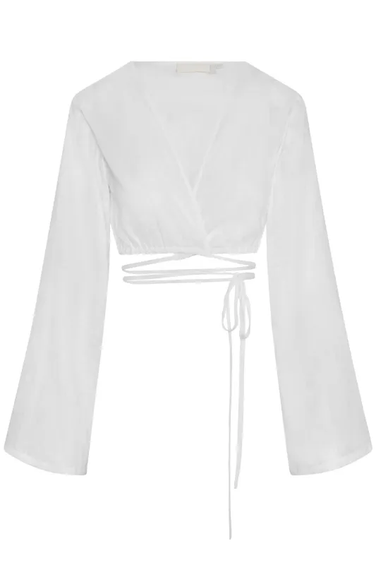 Azores Top - White Linen sold by Monday Swimwear