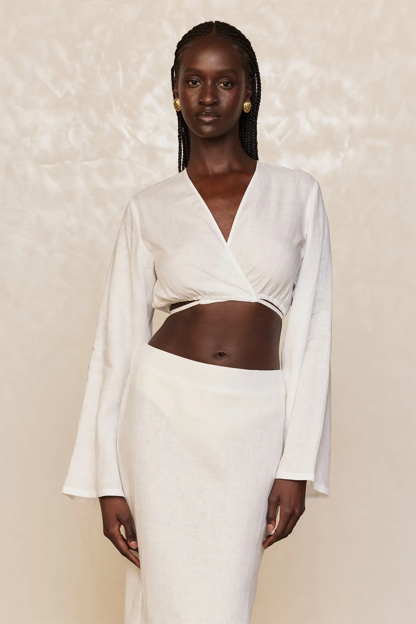 Azores Top - White Linen sold by Monday Swimwear product image thumbnail 3