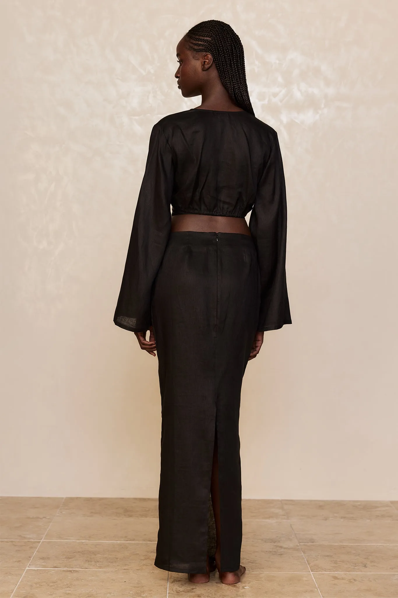 Azores Top - Black Linen sold by Monday Swimwear product image thumbnail 3