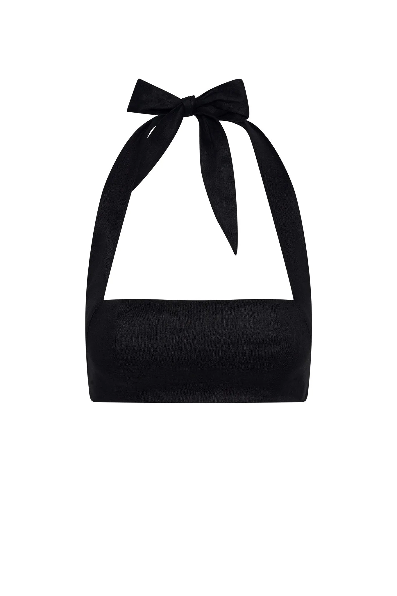 Montserrat Top - Black Linen sold by Monday Swimwear