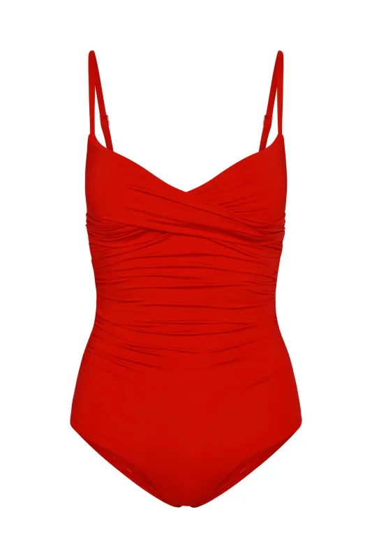 Bordeaux One Piece (Full Coverage) - Chili Pepper sold by Monday Swimwear