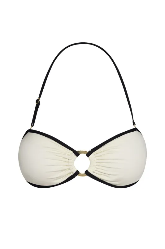 Costa Rica Top - Ivory/Black sold by Monday Swimwear