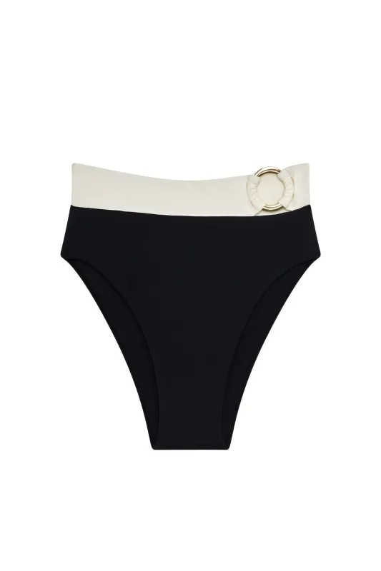 Costa Rica Bottom - Black/Ivory sold by Monday Swimwear