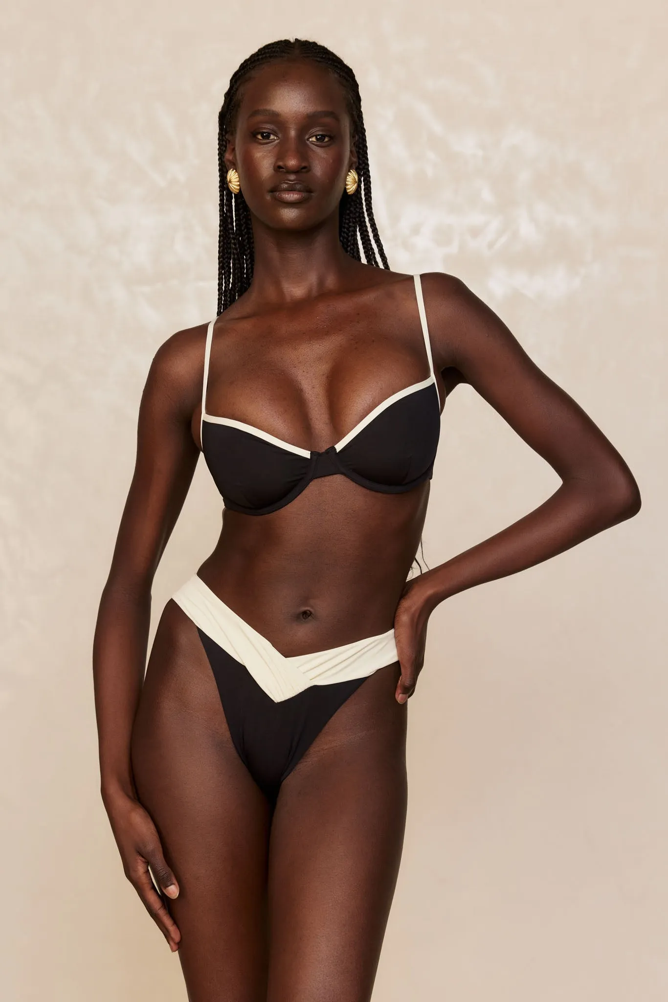 Marseille Bottom - Black/Ivory sold by Monday Swimwear product image thumbnail 3