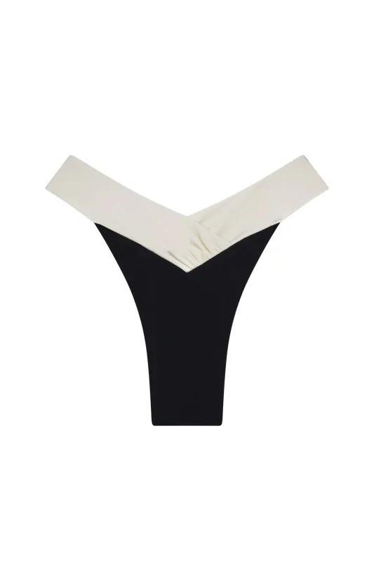 Marseille Bottom - Black/Ivory sold by Monday Swimwear