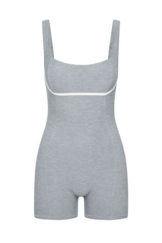 Zion Romper - Heather Grey/Ivory sold by Monday Swimwear