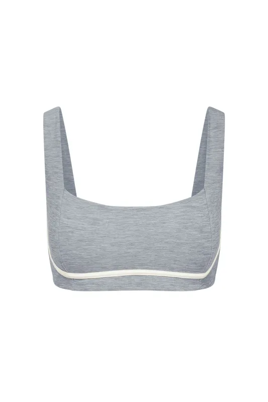 Zion Bra - Heather Grey/Ivory sold by Monday Swimwear