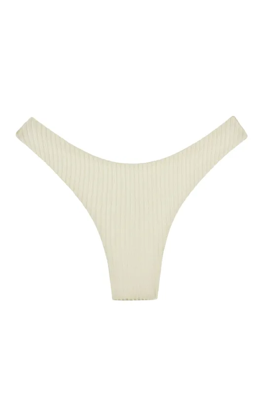 Byron Bottom - Ivory Shiny Rib sold by Monday Swimwear