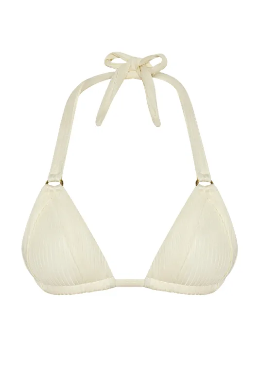 Morocco Top - Ivory Shiny Rib sold by Monday Swimwear
