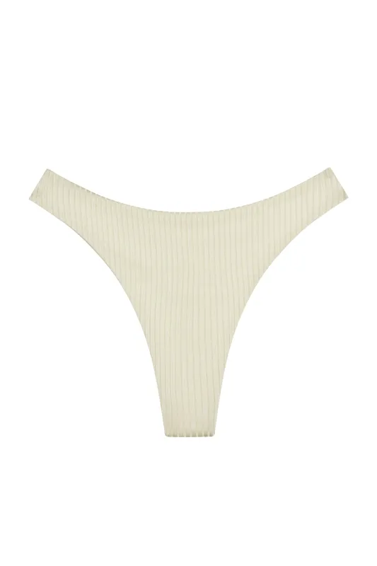 Capri Thong - Ivory Shiny Rib sold by Monday Swimwear