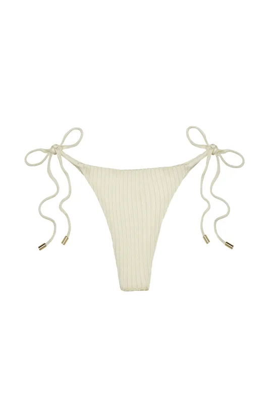 Palma Bottom - Ivory Shiny Rib sold by Monday Swimwear