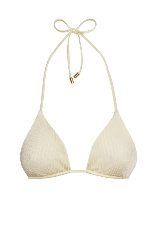 Palma Top - Ivory Shiny Rib sold by Monday Swimwear