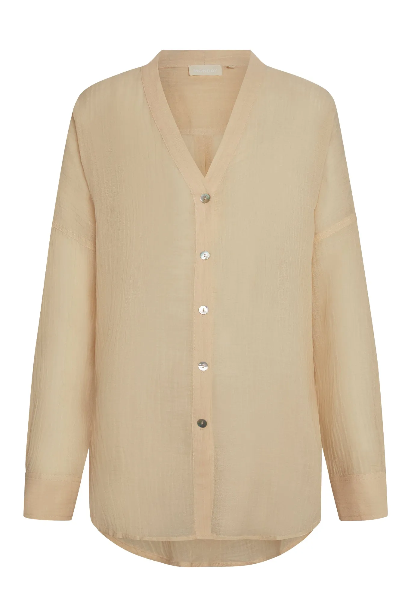 Barcelona Tunic - Vanilla Crinkle Linen sold by Monday Swimwear