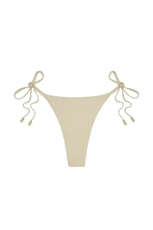 Palma Thong - Vanilla Matte Rib sold by Monday Swimwear