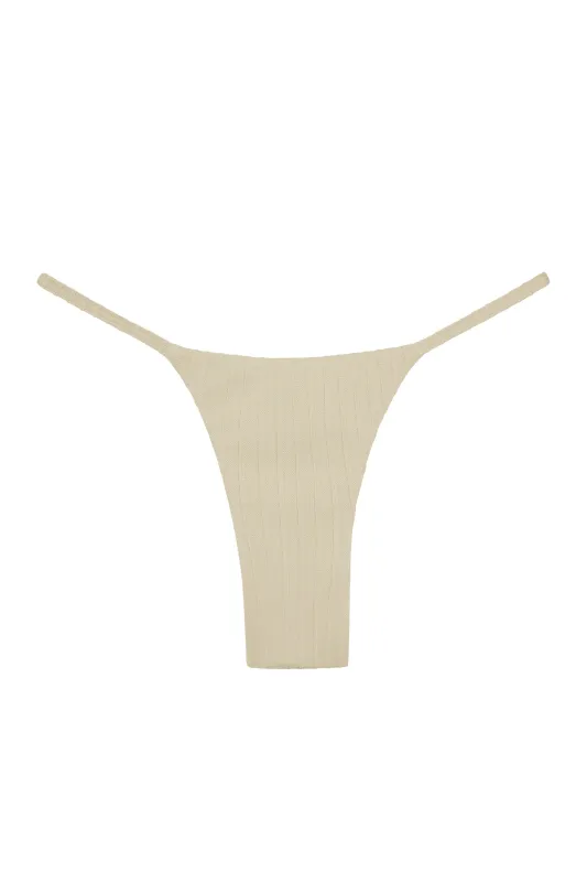 Barbados Bottom - Vanilla Matte Rib sold by Monday Swimwear