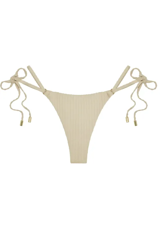 Hanalei Bottom - Vanilla Matte Rib sold by Monday Swimwear
