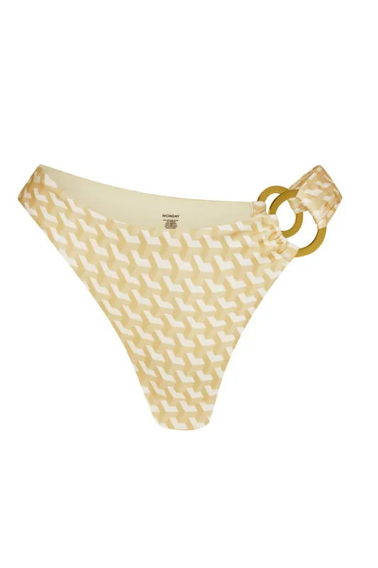 Bronte Bottom - Ivory Geo sold by Monday Swimwear