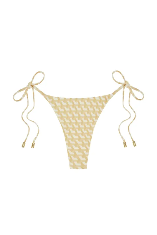 Palma Thong - Ivory Geo sold by Monday Swimwear