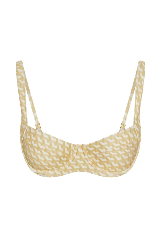 Sorrento Top - Ivory Geo sold by Monday Swimwear