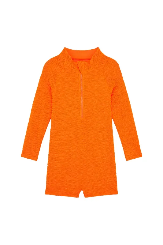 Hilo One Piece - Tangerine Crinkle sold by Monday Swimwear