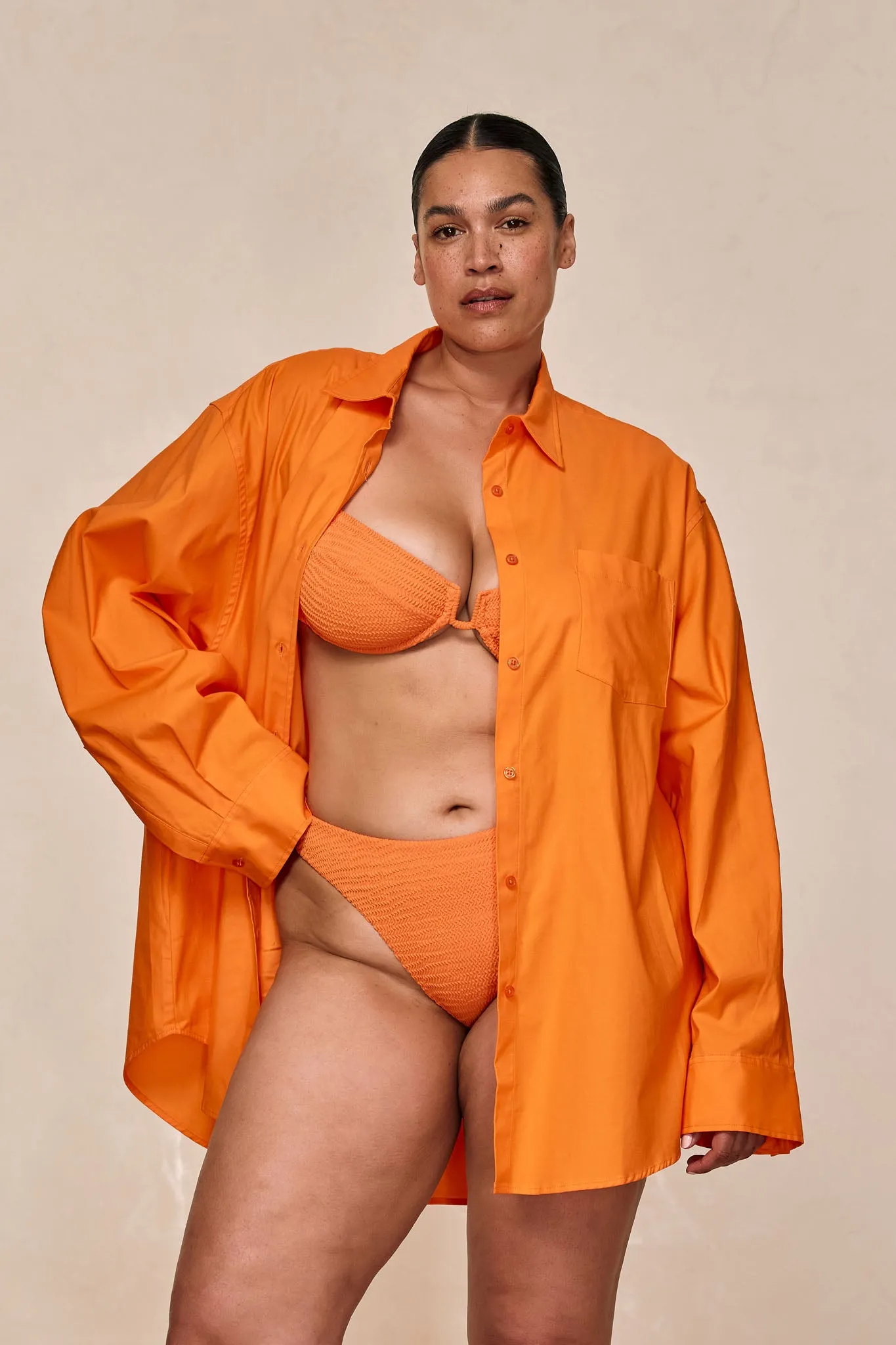 La Jolla Shirt - Tangerine sold by Monday Swimwear product image thumbnail 4