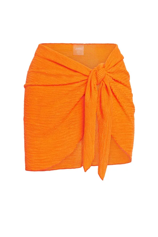St. Barth's Skirt - Tangerine Crinkle sold by Monday Swimwear