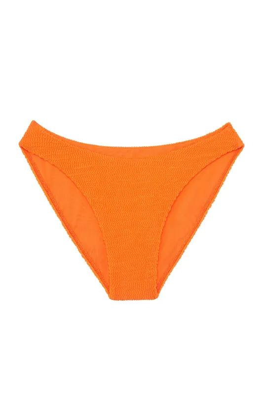 Seychelles Bottom - Tangerine Crinkle (Modest Coverage) sold by Monday Swimwear