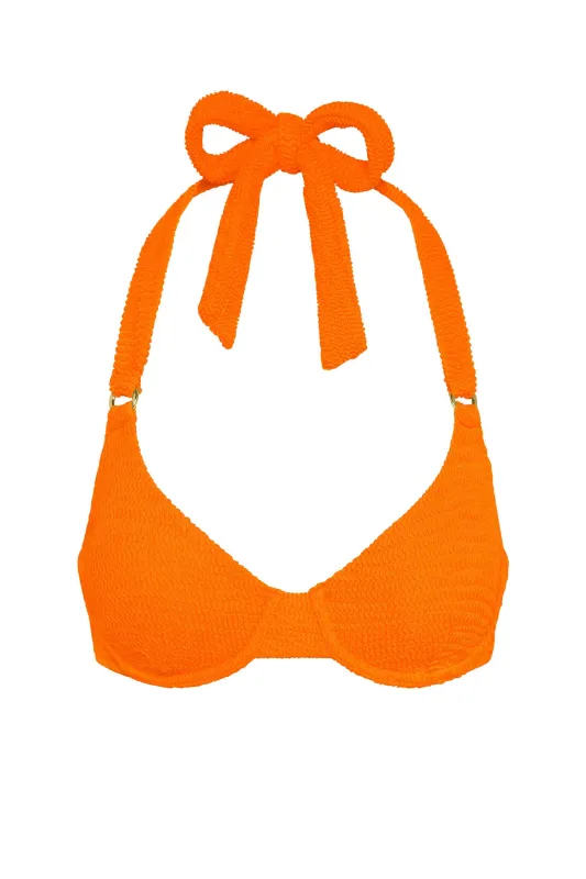 Honolulu Top - Tangerine Crinkle sold by Monday Swimwear