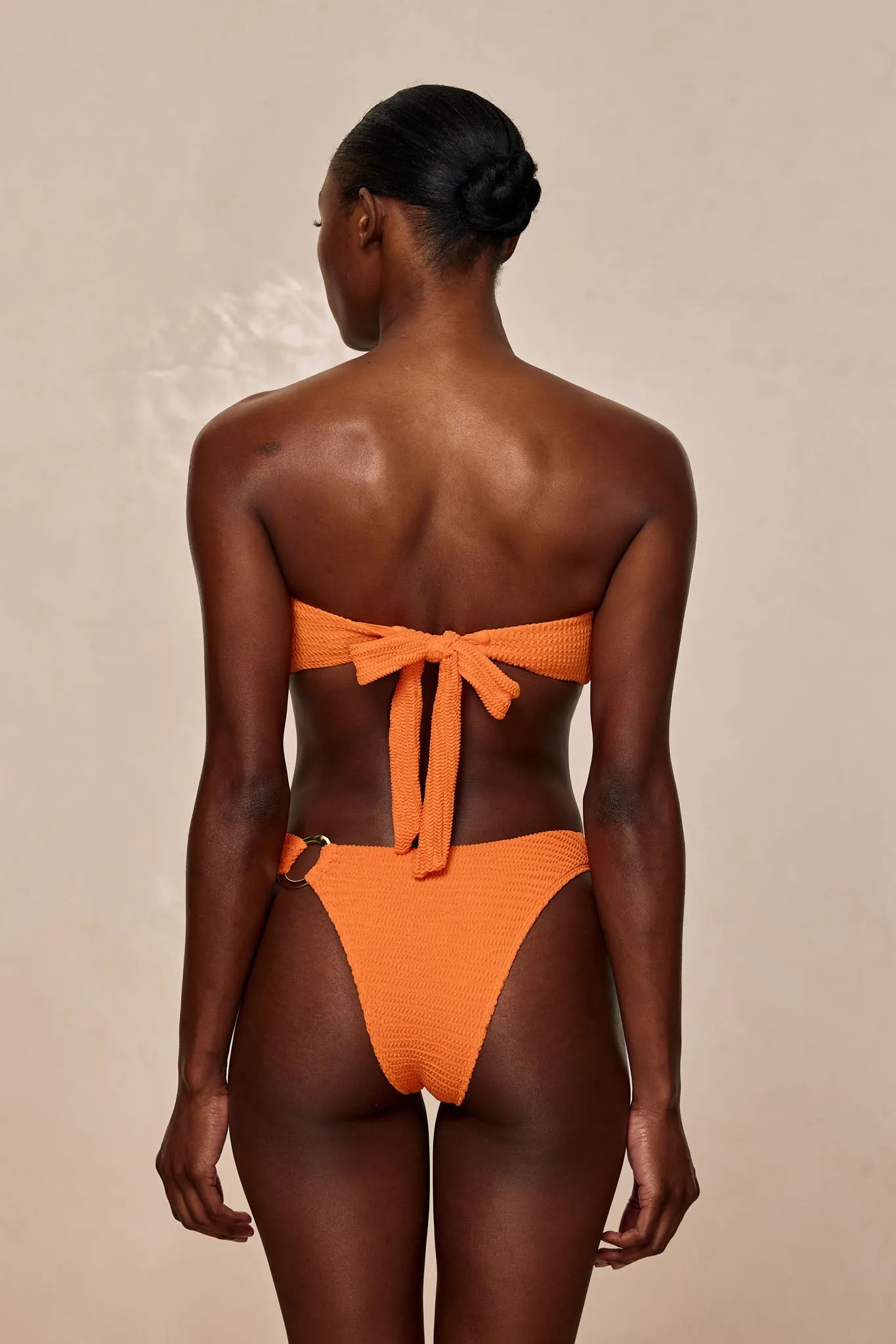 Bronte Bottom - Tangerine Crinkle sold by Monday Swimwear product image thumbnail 3