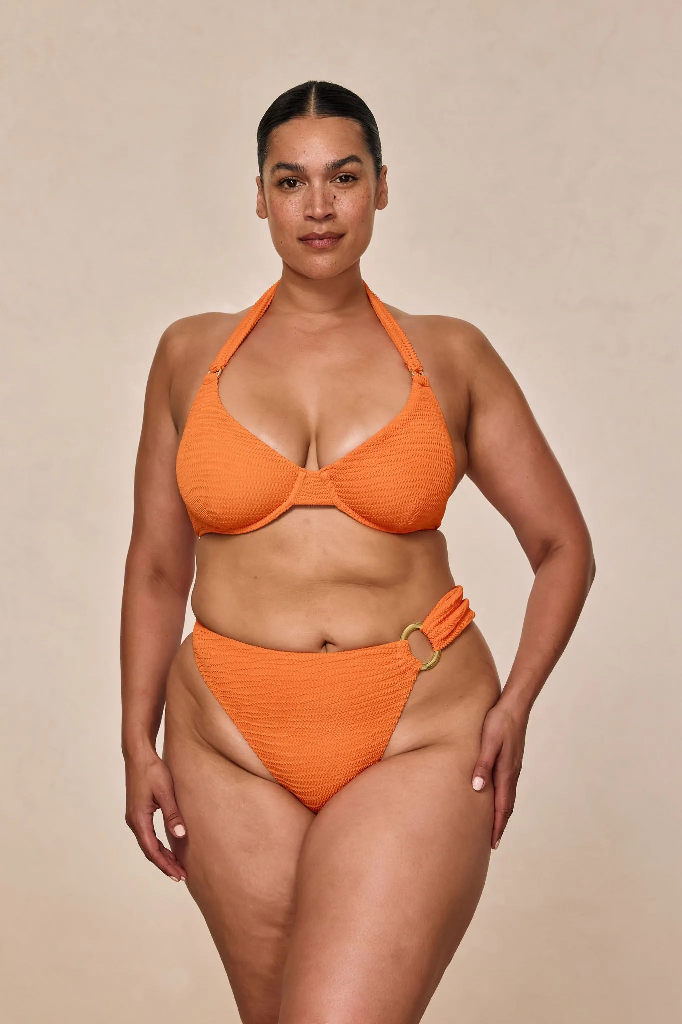 Bronte Bottom - Tangerine Crinkle sold by Monday Swimwear product image thumbnail 5