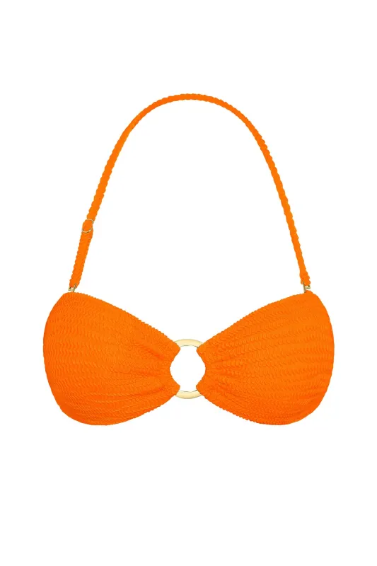 Costa Rica Top - Tangerine Crinkle sold by Monday Swimwear