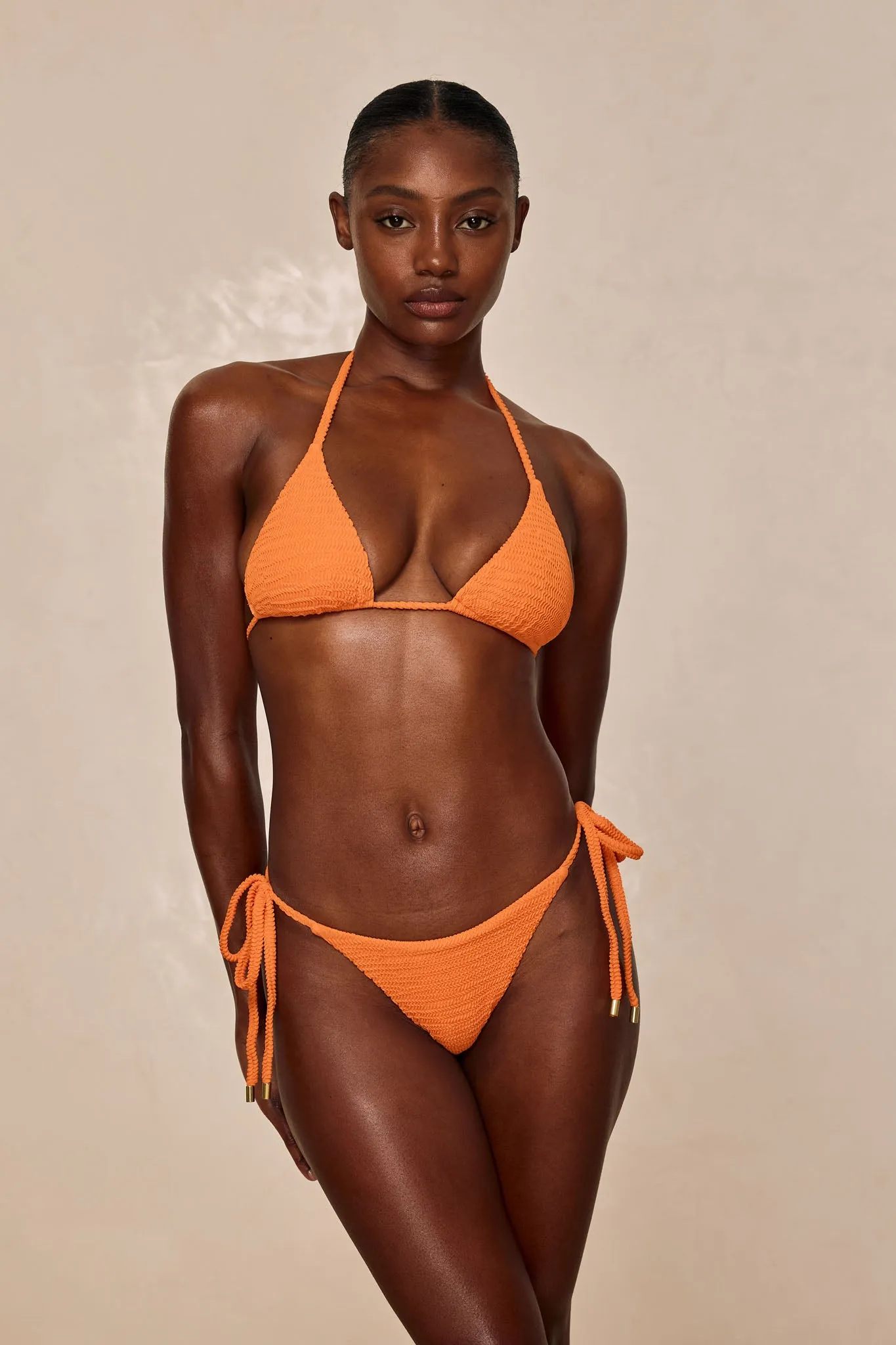 Palma Bottom - Tangerine Crinkle sold by Monday Swimwear product image thumbnail 2