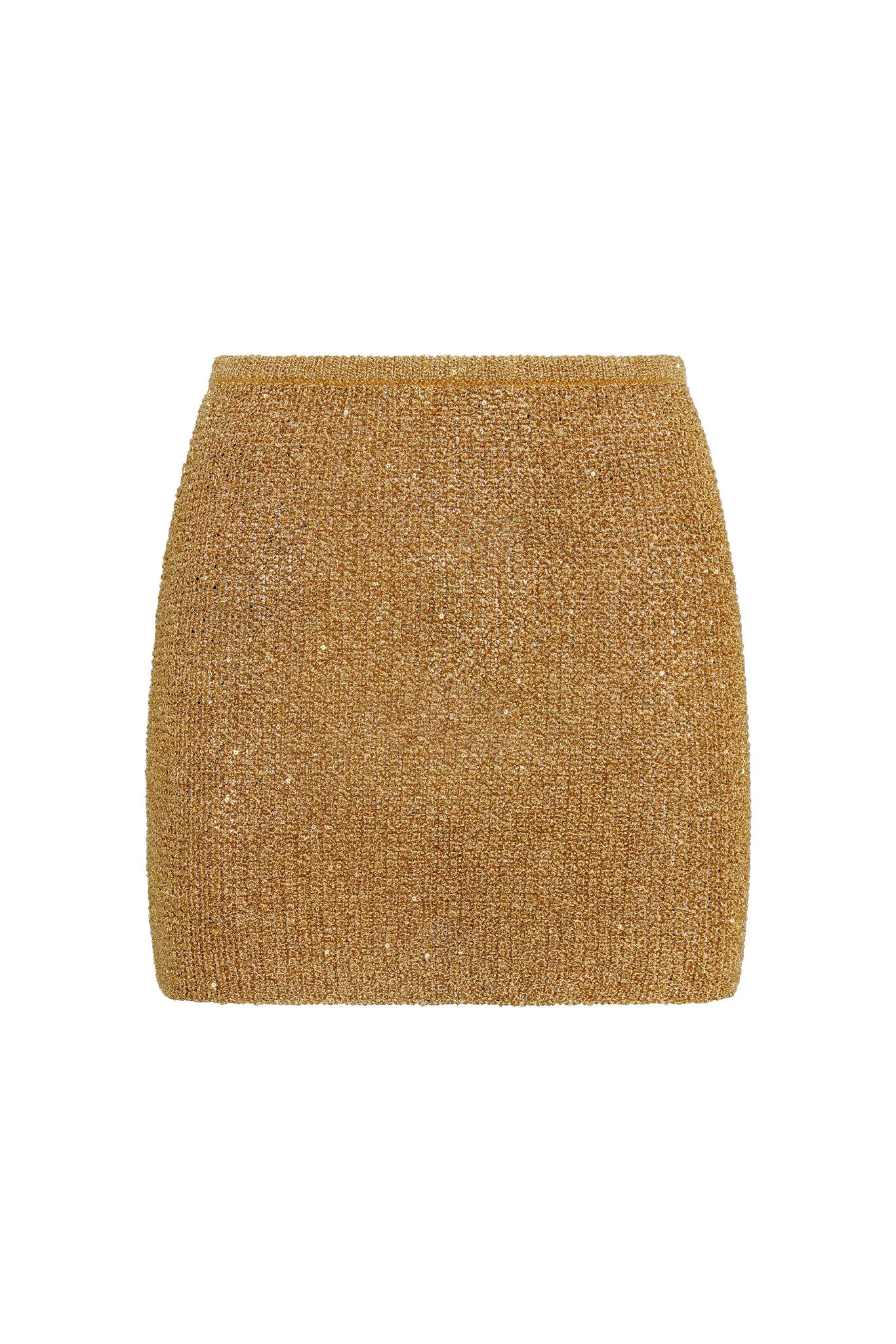 Cartagena Micro Skirt - Antique Gold Sequin Knit sold by Monday Swimwear