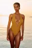 Montego One Piece - Antique Gold Lurex Rib sold by Monday Swimwear