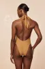 Montego One Piece - Antique Gold Lurex Rib sold by Monday Swimwear
