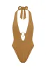 Montego One Piece - Antique Gold Lurex Rib sold by Monday Swimwear