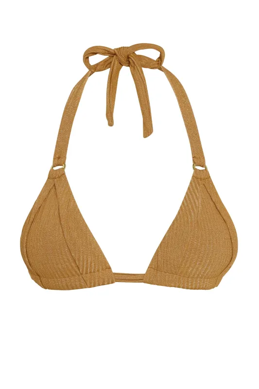 Morocco Top - Antique Gold Lurex Rib sold by Monday Swimwear