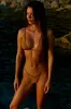 Kauai Top - Antique Gold Lurex Rib sold by Monday Swimwear