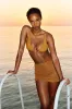 Kauai Top - Antique Gold Lurex Rib sold by Monday Swimwear