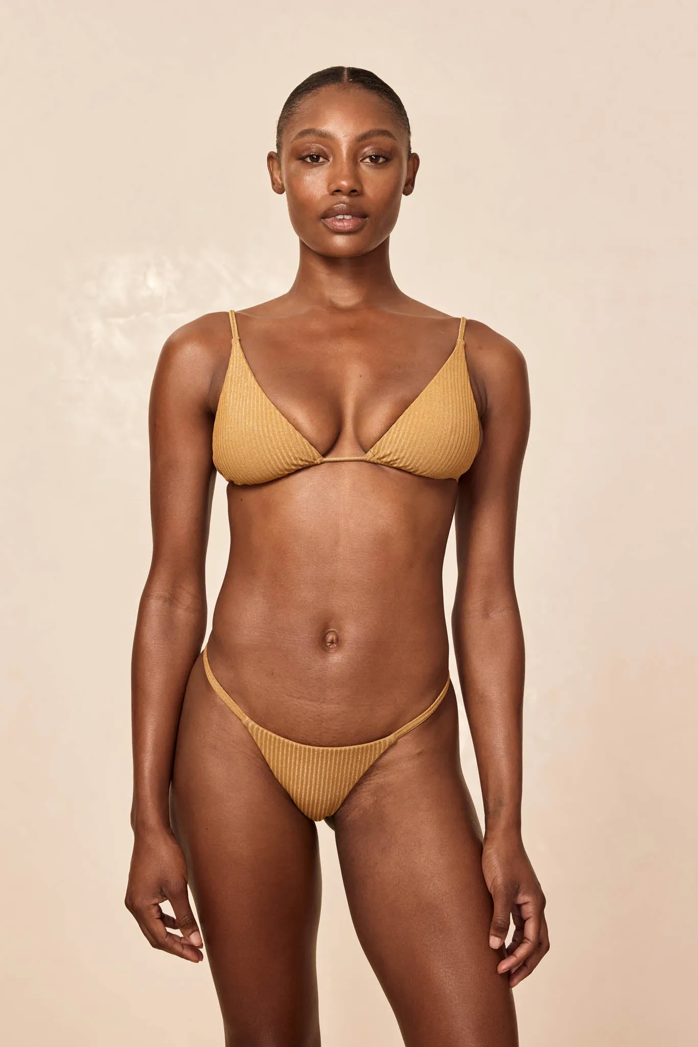 Barbados Bottom - Antique Gold Lurex Rib sold by Monday Swimwear product image thumbnail 4