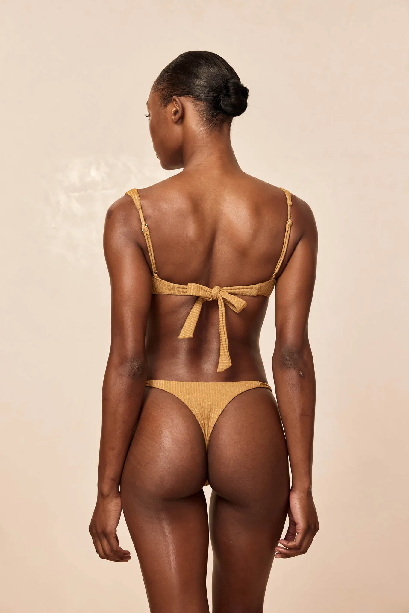 Petit Ermitage Top - Antique Gold Lurex Rib (Small Bust) sold by Monday Swimwear product image thumbnail 4